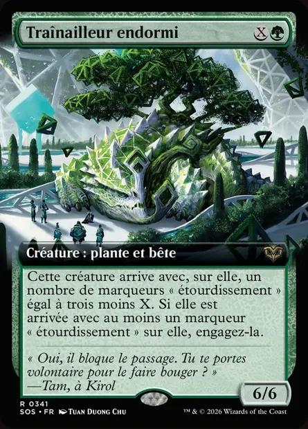Traînailleur endormi, carte Magic SOS 341 — extension Secrets of Strixhaven
