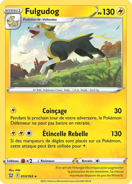 Fulgudog, carte Pokémon BST 53 — extension Styles de combat