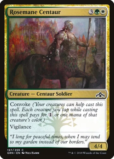 Rosemane Centaur, Magic card GRN 197 — Guilds of Ravnica set
