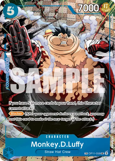 Monkey D. Luffy, carte One Piece OP11-058 — extension DES POINGS VIFS COMME L'ÉCLAIR