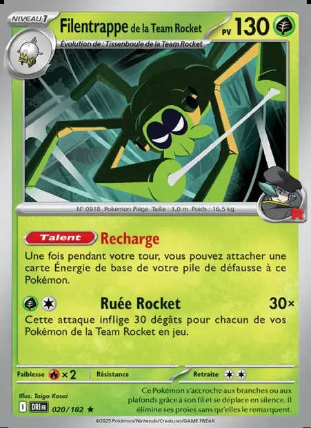 Filentrappe de la Team Rocket, carte Pokémon DRI 020 — extension Rivalités Destinées