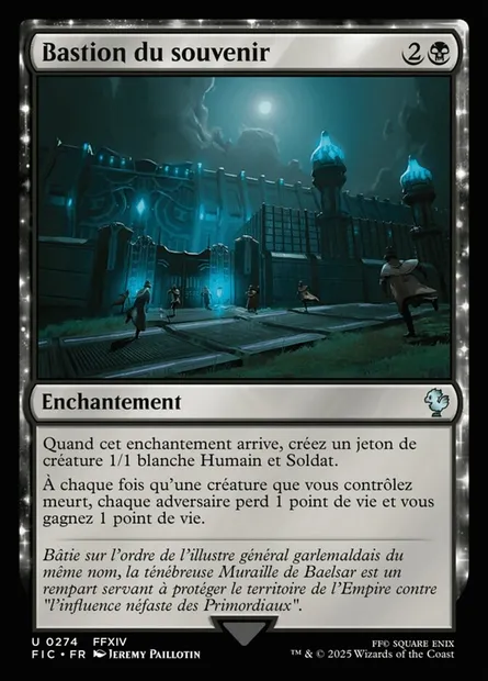 Bastion du souvenir, carte Magic FIC 274 — extension Final Fantasy Commander