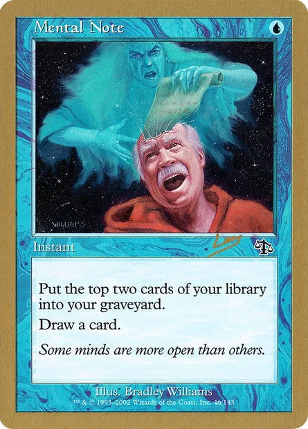 Mental Note, Magic card WC02 rl46 — World Championship Decks 2002 set