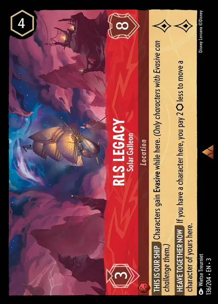 RLS Legacy - Solar Galleon, Disney Lorcana card CH3-136 — Into the Inklands set