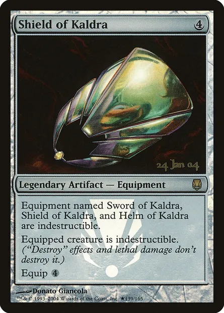 Bouclier de Kaldra, carte Magic PDST 139★ — extension Darksteel Promos