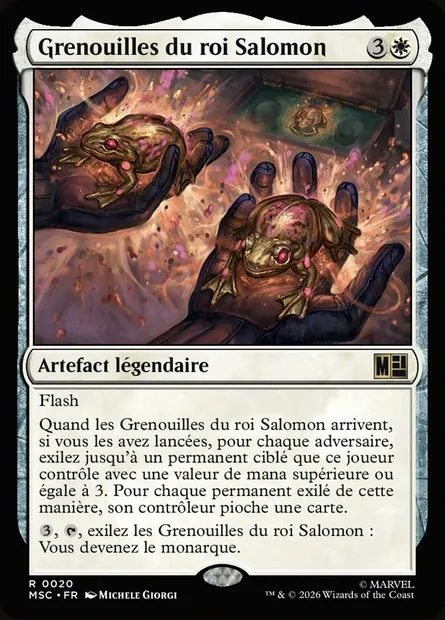 Grenouilles du roi Salomon, carte Magic MSC 20 — extension Marvel Super Heroes Commander