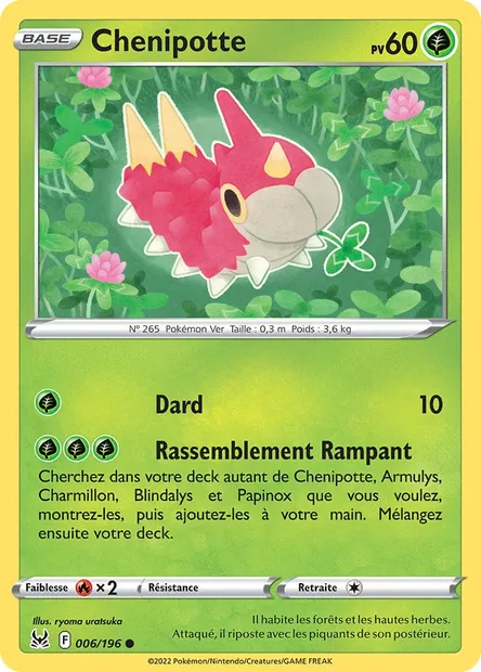 Chenipotte, carte Pokémon LOR 006 — extension Origine Perdue