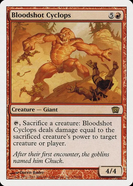 Cyclope sanguin, carte Magic 8ED 179 — extension Huitième Edition