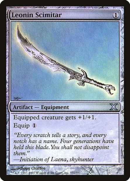 Leonin Scimitar, Magic card 10E 331★ — Tenth Edition set