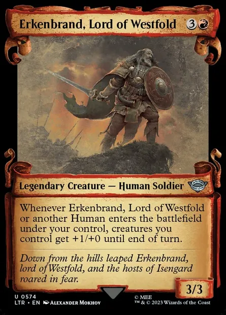 Erkenbrand, Lord of Westfold, Magic card LTR 574 — The Lord of the Rings: Tales of Middle-earth set