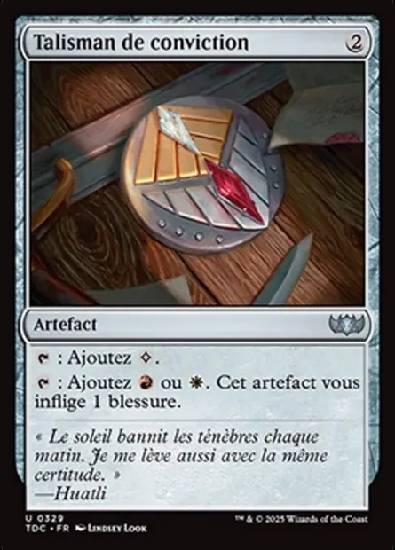 Talisman de conviction, carte Magic TDC 329 — extension Tarkir: Dragonstorm Commander