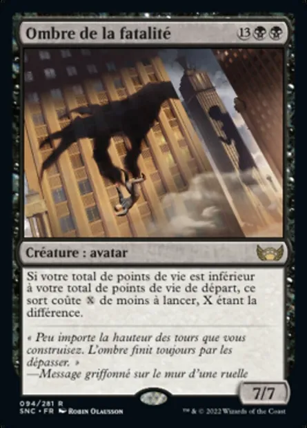 Ombre de la fatalité, carte Magic SNC 94 — extension Les rues de la Nouvelle-Capenna