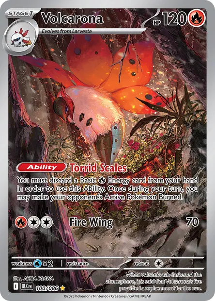 Volcarona, Pokémon card BLK 100 — Black Bolt set