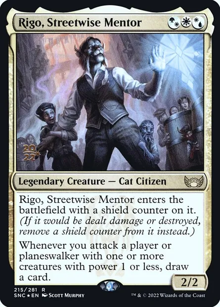 Rigo, Streetwise Mentor, Magic card PSNC 215s — Streets of New Capenna Promos set