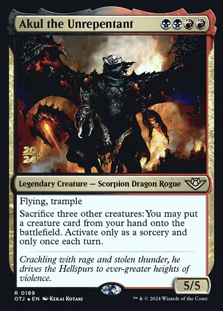 Akul l'impénitent, carte Magic POTJ 189s — extension Outlaws of Thunder Junction Promos