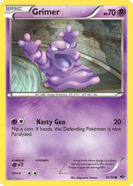 Grimer, Pokémon card NXD 52 — Next Destinies set