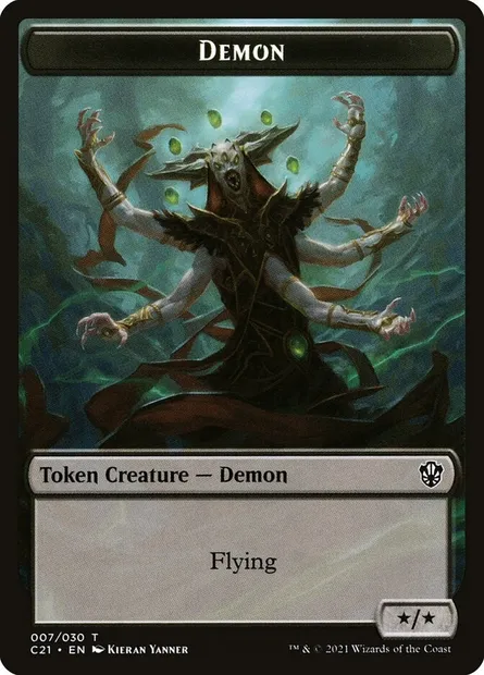 Demon, carte Magic TC21 7 — extension Commander 2021 Tokens