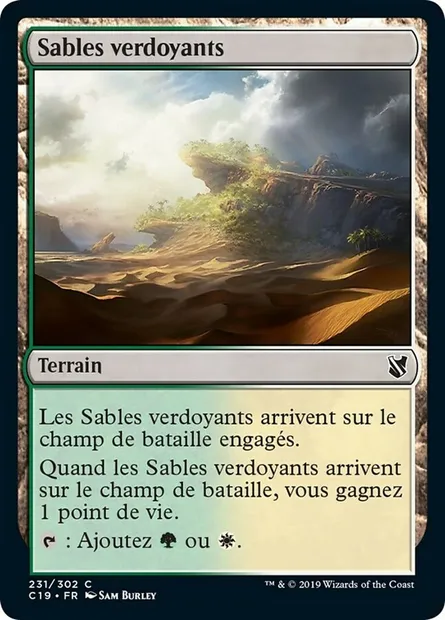 Sables verdoyants, carte Magic C19 231 — extension Commander 2019