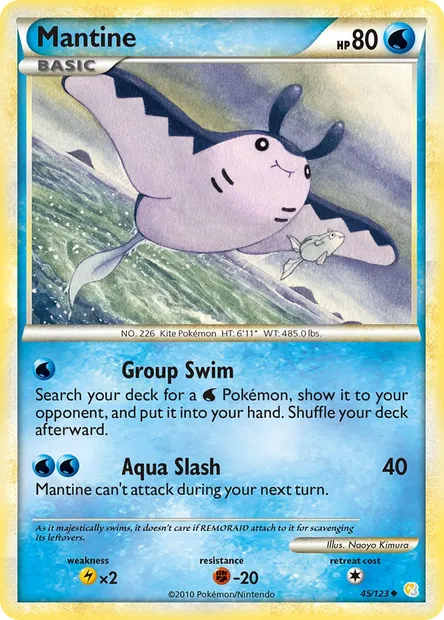 Mantine, Pokémon card HS 45 — HeartGold SoulSilver set