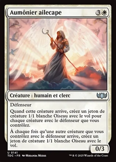 Aumônier ailecape, carte Magic TDC 141 — extension Tarkir: Dragonstorm Commander