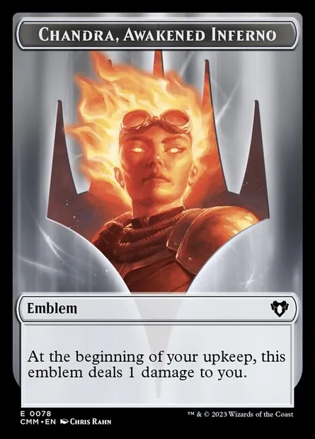Chandra, Awakened Inferno Emblem, carte Magic TCMM 78 — extension Commander Masters Tokens