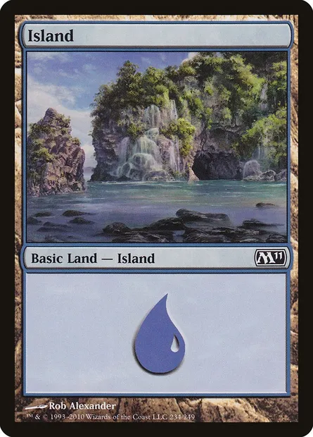 Island, Magic card M11 234 — Magic 2011 set