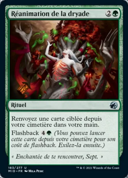 Réanimation de la dryade, carte Magic MID 183 — extension Innistrad : chasse de minuit