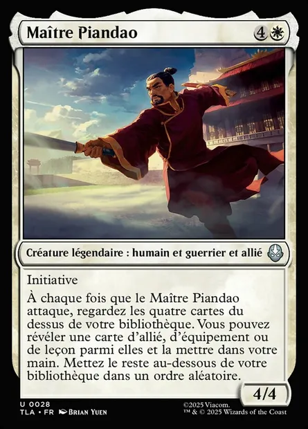Maître Piandao, carte Magic TLA 28 — extension Avatar: The Last Airbender