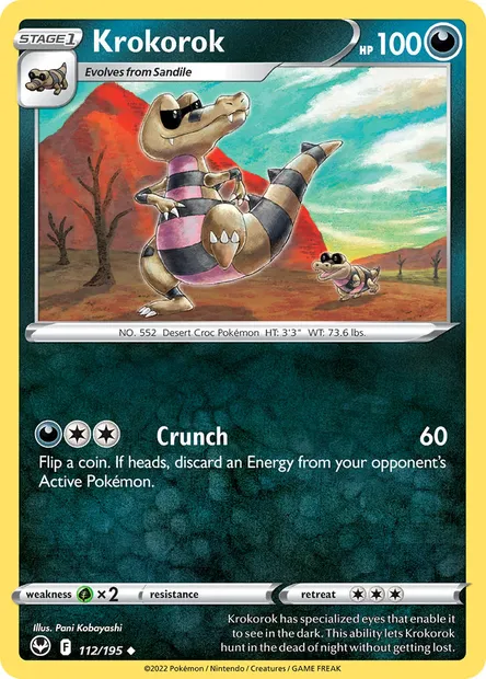 Krokorok, Pokémon card SIT 112 — Silver Tempest set