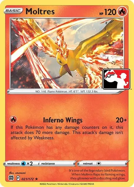 Moltres, Pokémon card PPS 021-2 — Play! Pokémon Prize Pack Series set