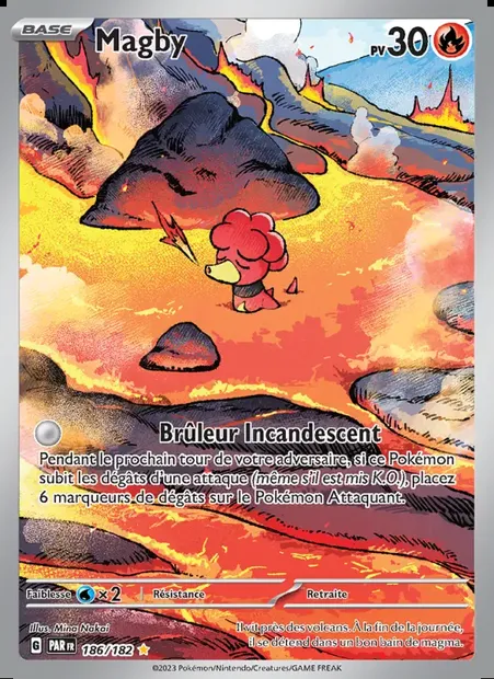 Magby, carte Pokémon PAR 186 — extension Faille Paradoxe