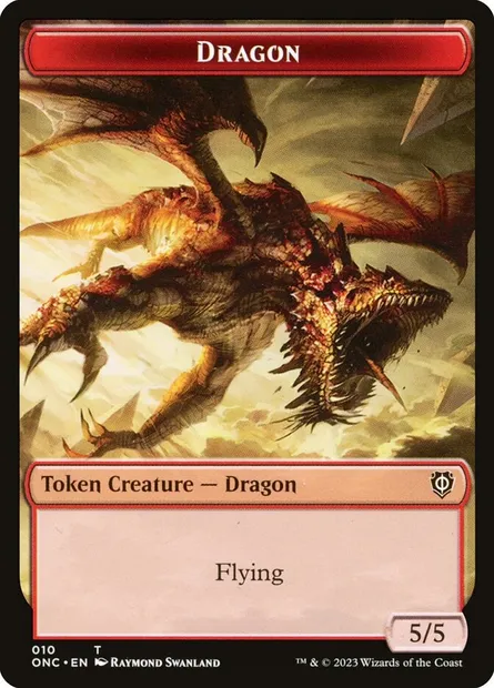 Dragon, carte Magic TONC 10 — extension Phyrexia: All Will Be One Commander Tokens