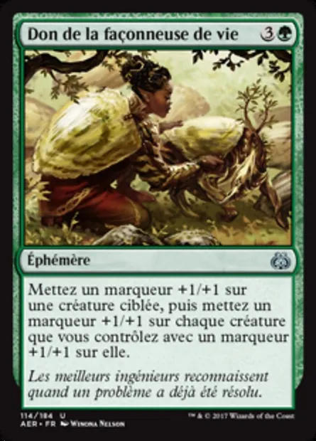 Don de la façonneuse de vie, carte Magic AER 114 — extension La révolte éthérique