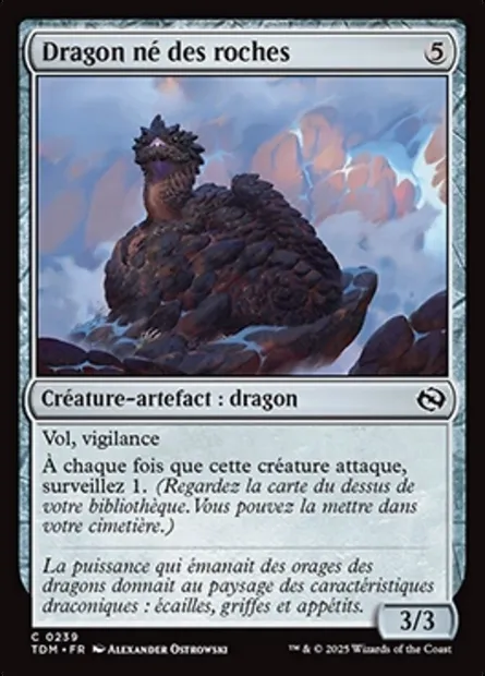 Dragon né des roches, carte Magic TDM 239 — extension Tarkir: Dragonstorm