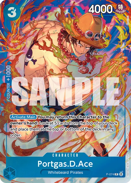 Portgas.D.Ace, One Piece card P-074 — Promotion card set
