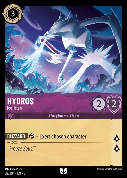 Hydros - Ice Titan, Disney Lorcana card CH3-039 — Into the Inklands set