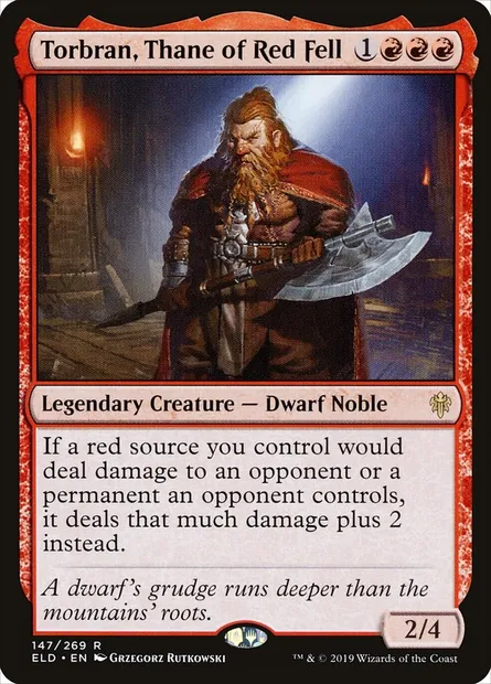 Torbran, Thane of Red Fell, Magic card ELD 147 — Throne of Eldraine set