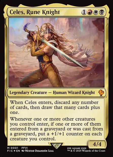 Celes, Rune Knight, Magic card FIC 1 — Final Fantasy Commander set