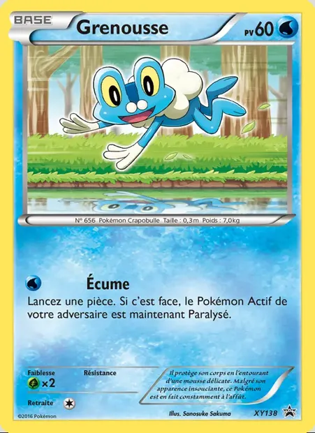Grenousse, carte Pokémon XY 138 — extension Promo XY