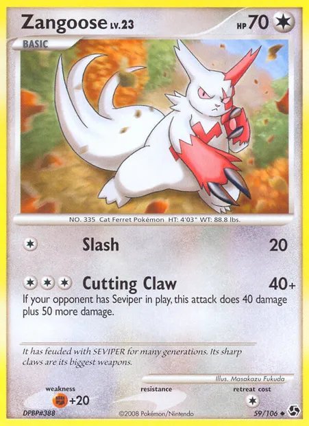 Zangoose, Pokémon card GE 59 — Great Encounters set