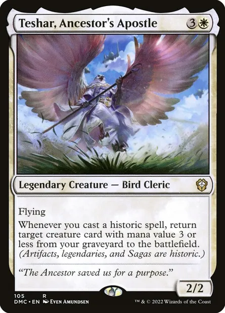 Teshar, Ancestor's Apostle, Magic card DMC 105 — Dominaria United Commander set