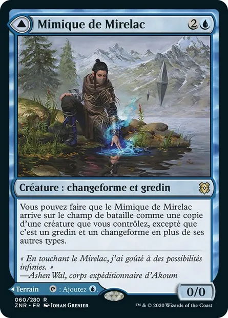 Mimique de Mirelac // Rivage de Mirelac, carte Magic ZNR 60 — extension Renaissance de Zendikar