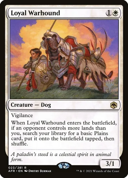 Loyal Warhound, Magic card PAFR 23p — Adventures in the Forgotten Realms Promos set