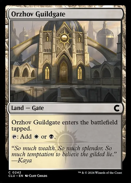 Orzhov Guildgate, Magic card CLU 242 — Ravnica: Clue Edition set