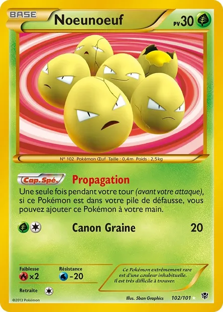 Noeunoeuf, carte Pokémon PLB 102 — extension Explosion Plasma