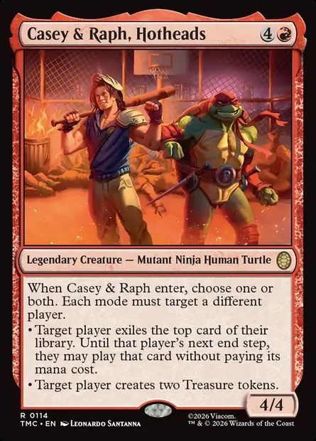 Casey & Raph, Hotheads, Magic card TMC 114 — Teenage Mutant Ninja Turtles Eternal set