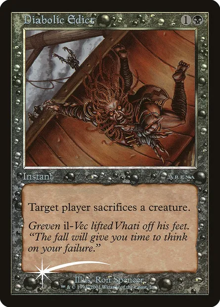 Édit diabolique, carte Magic PAL01 10 — extension Arena League 2001