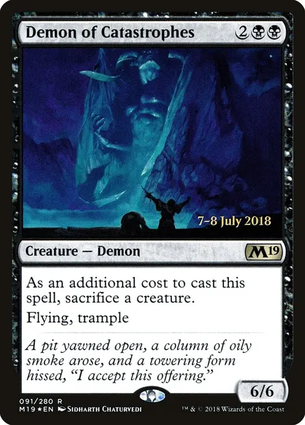 Démon des catastrophes, carte Magic PM19 91s — extension Core Set 2019 Promos