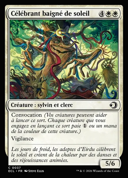Célébrant baigné de soleil, carte Magic ECL 37 — extension Lorwyn Eclipsed