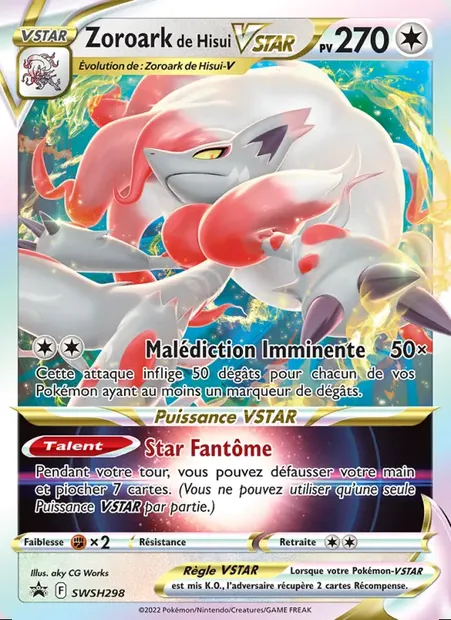 Zoroark de Hisui VSTAR, carte Pokémon SWSH 298 — extension Promo SWSH